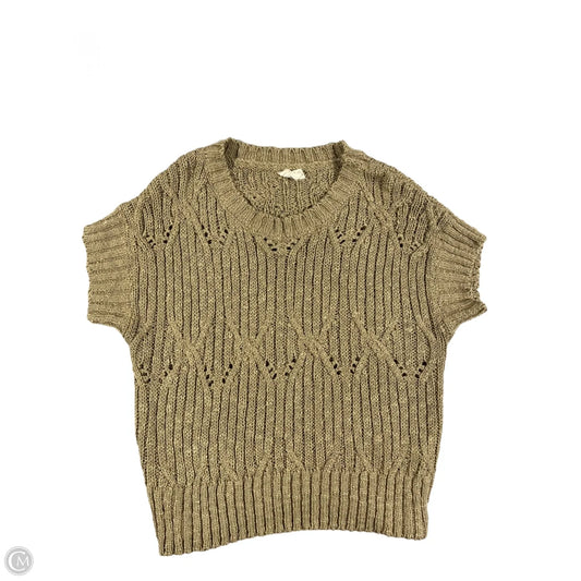 Sweater Short Sleeve By Bibi In Taupe, Size: M