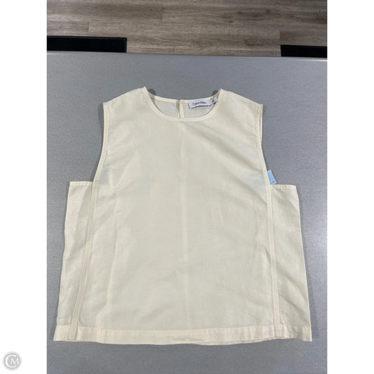Top Sleeveless By Calvin Klein In Cream, Size: L