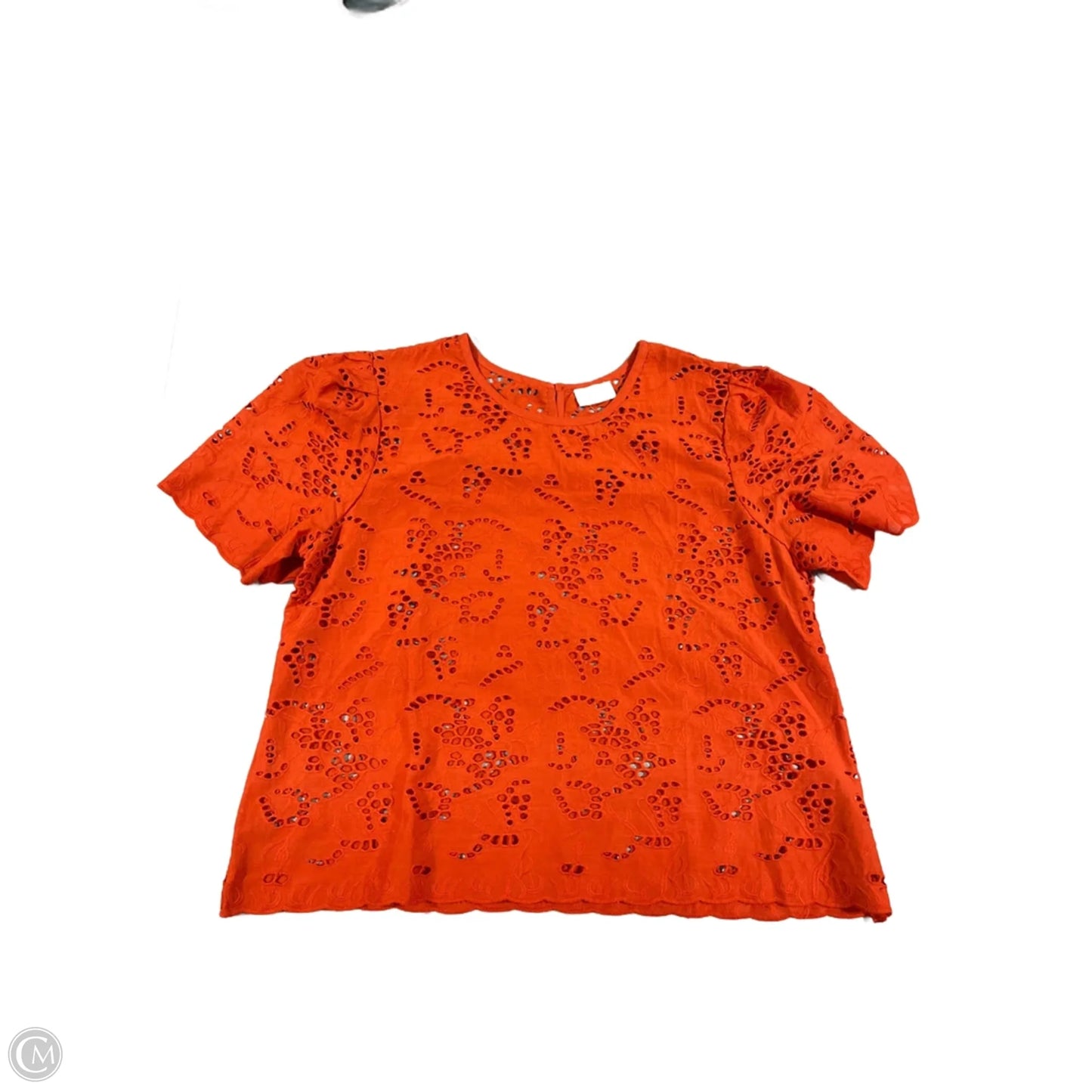 Top Short Sleeve By Nicole Miller In Orange, Size: L