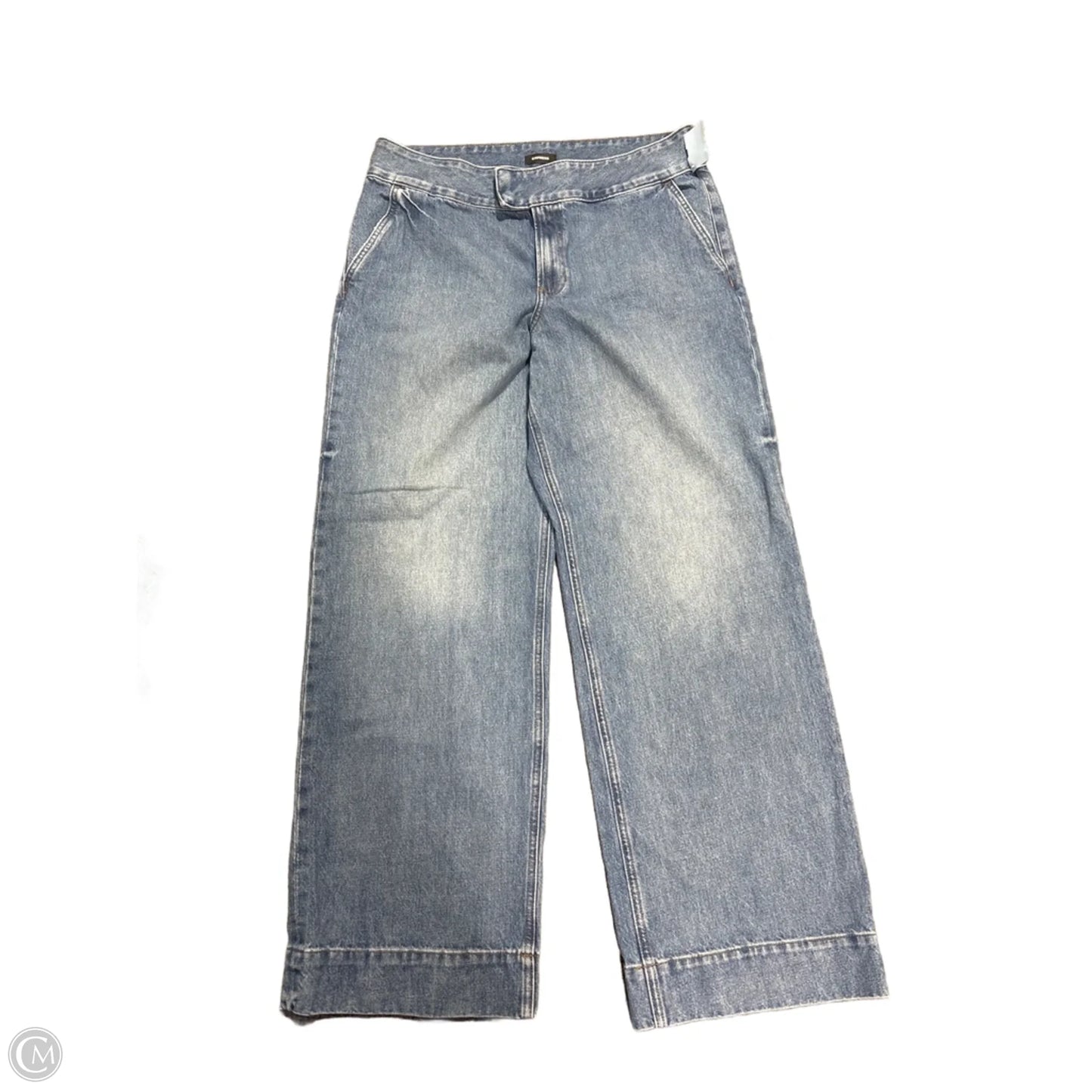 Jeans Wide Leg By Express In Blue Denim, Size: 14