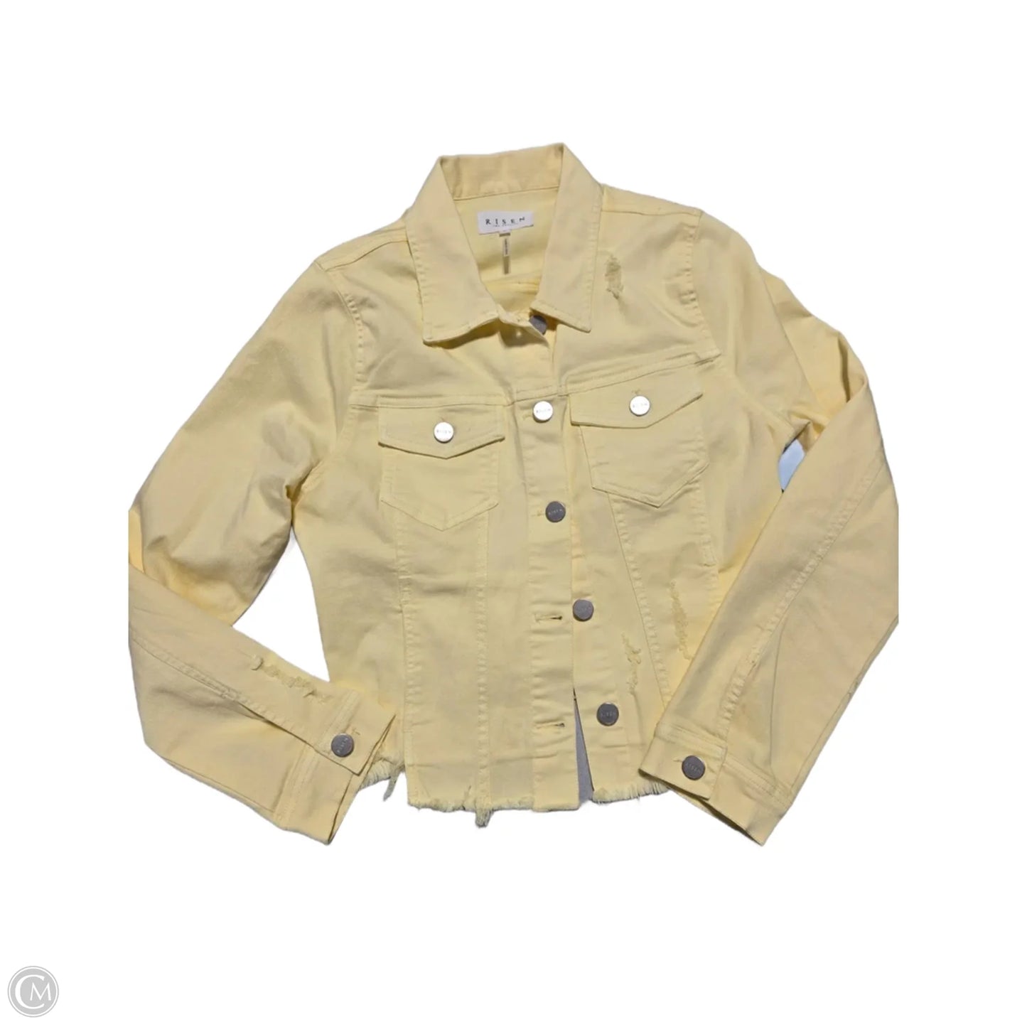 Jacket Denim By Risen In Yellow Denim, Size: M