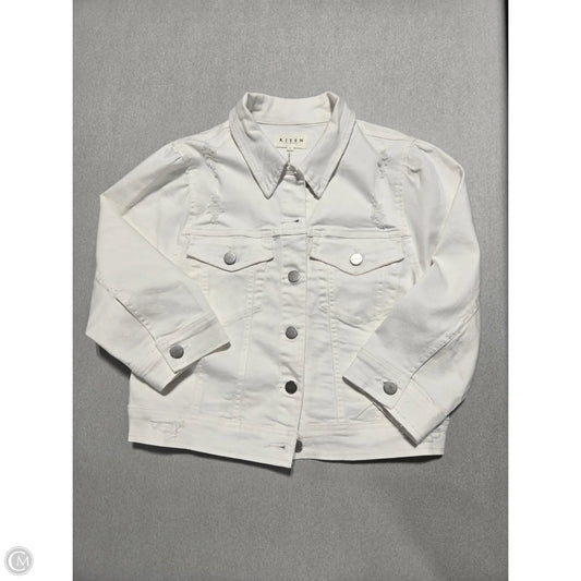 Jacket Denim By Risen In White Denim, Size: L