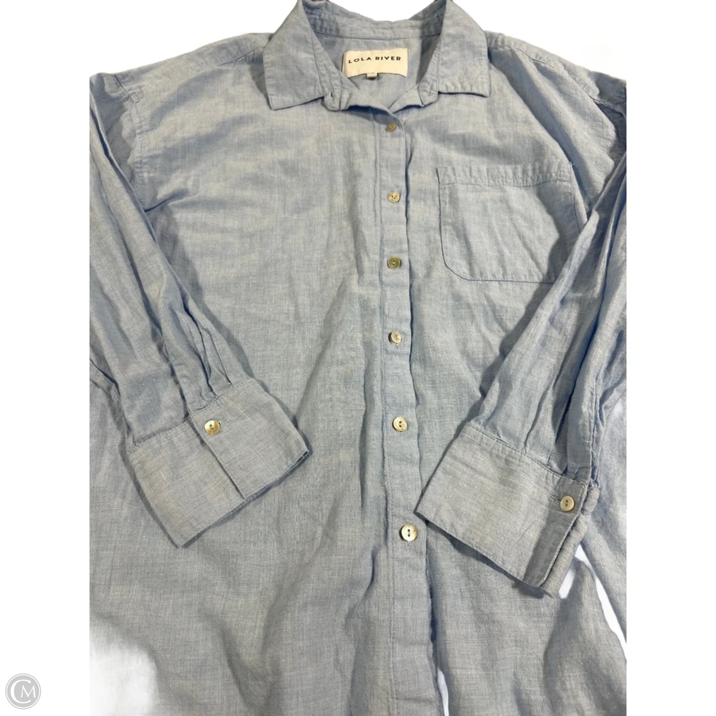 Top Long Sleeve By Lola River In Blue, Size: L