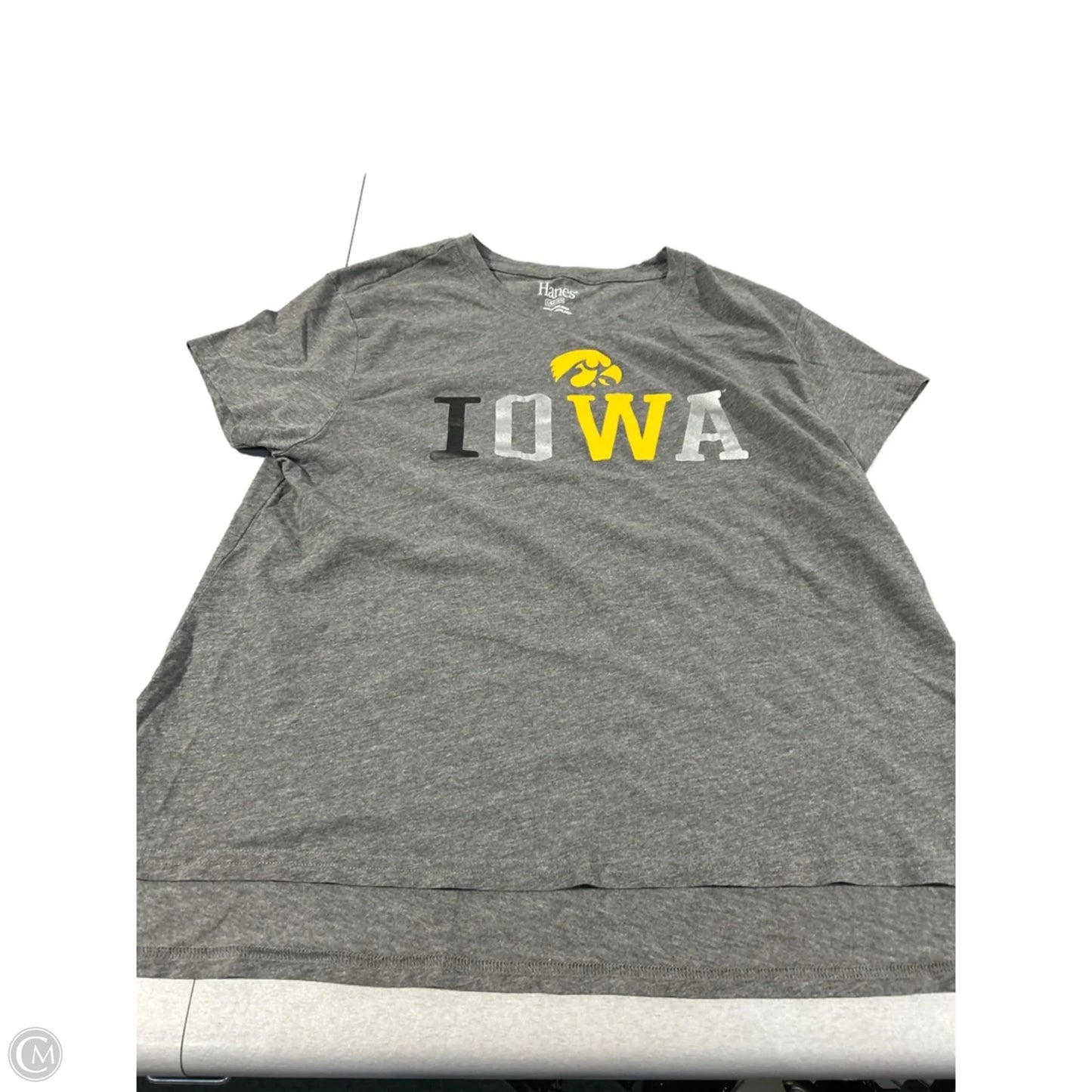 Top Short Sleeve Basic By Hanes In Grey, Size: L