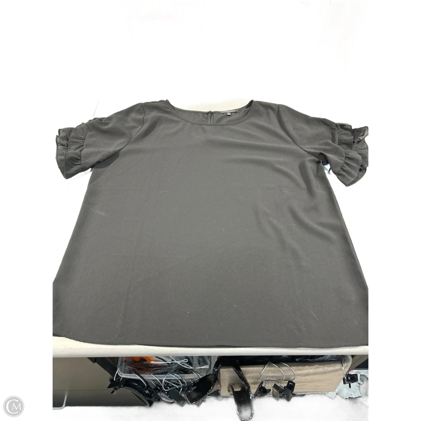 Top Short Sleeve By Staccato In Black, Size: L