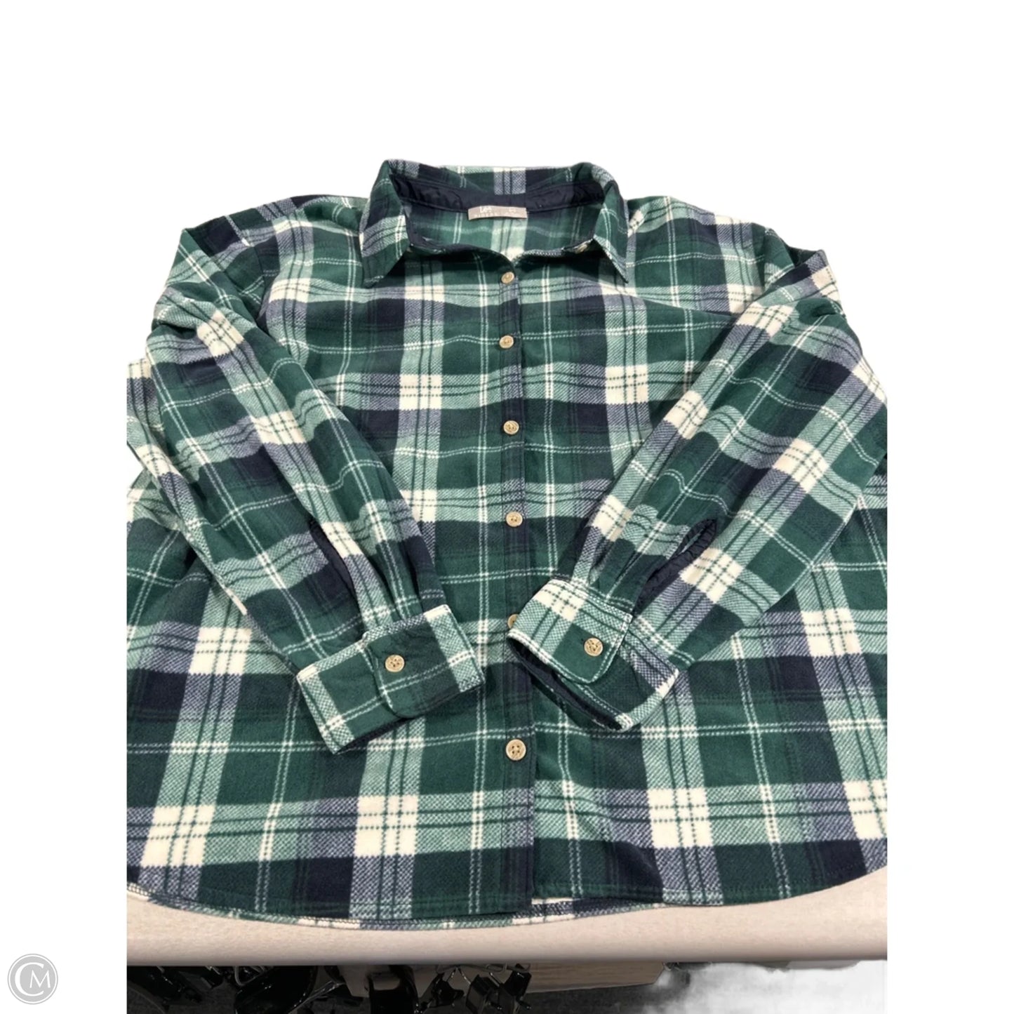 Top Long Sleeve By Lee In Plaid Pattern, Size: Xl