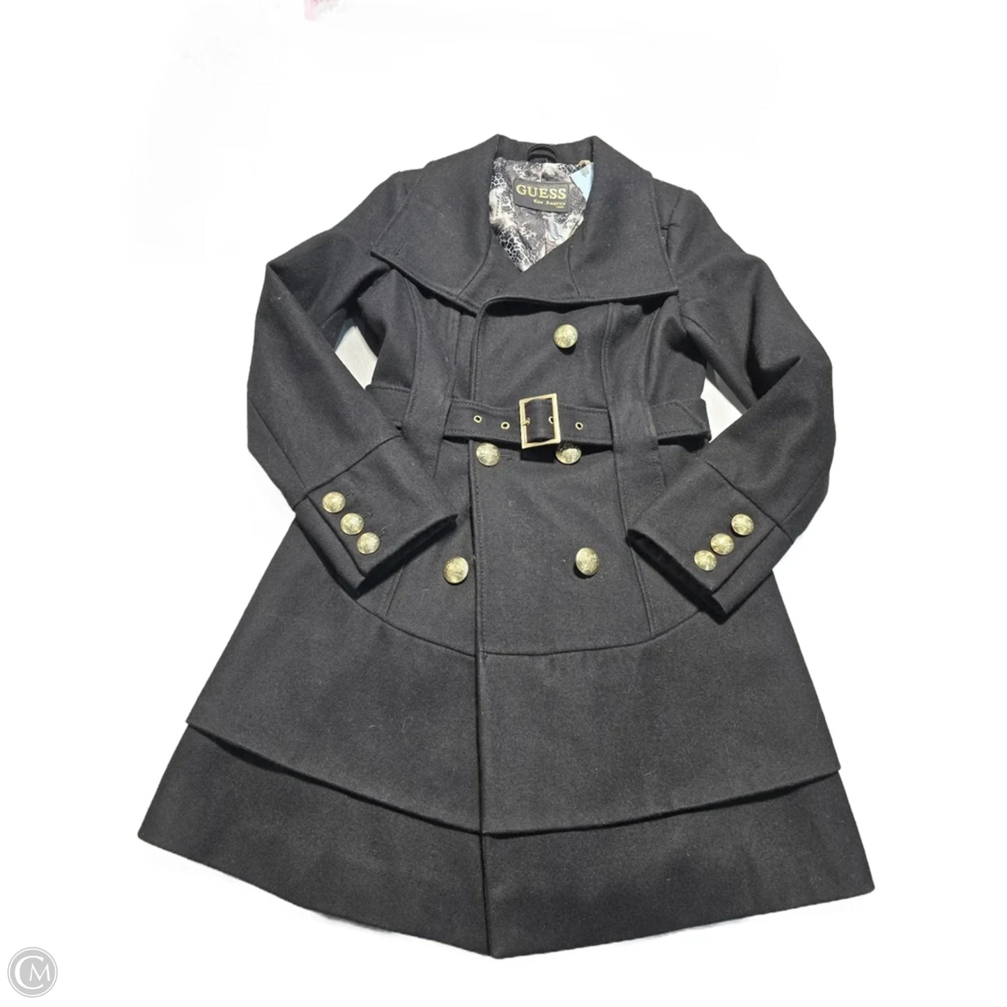 Coat Peacoat By Guess In Black, Size: S