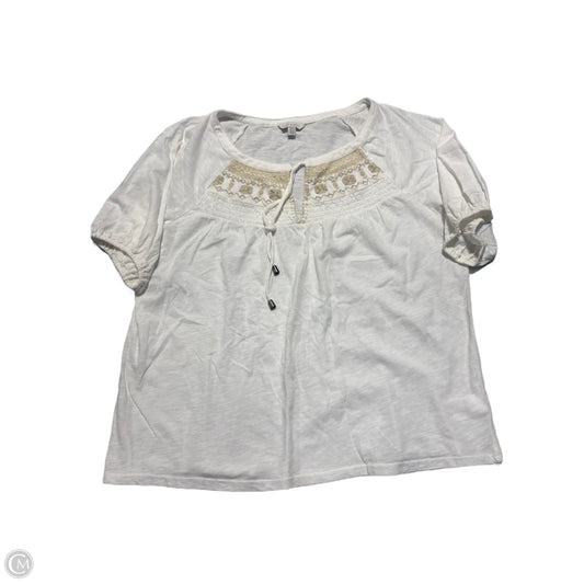 Top Short Sleeve By Lucky Brand In White, Size: M