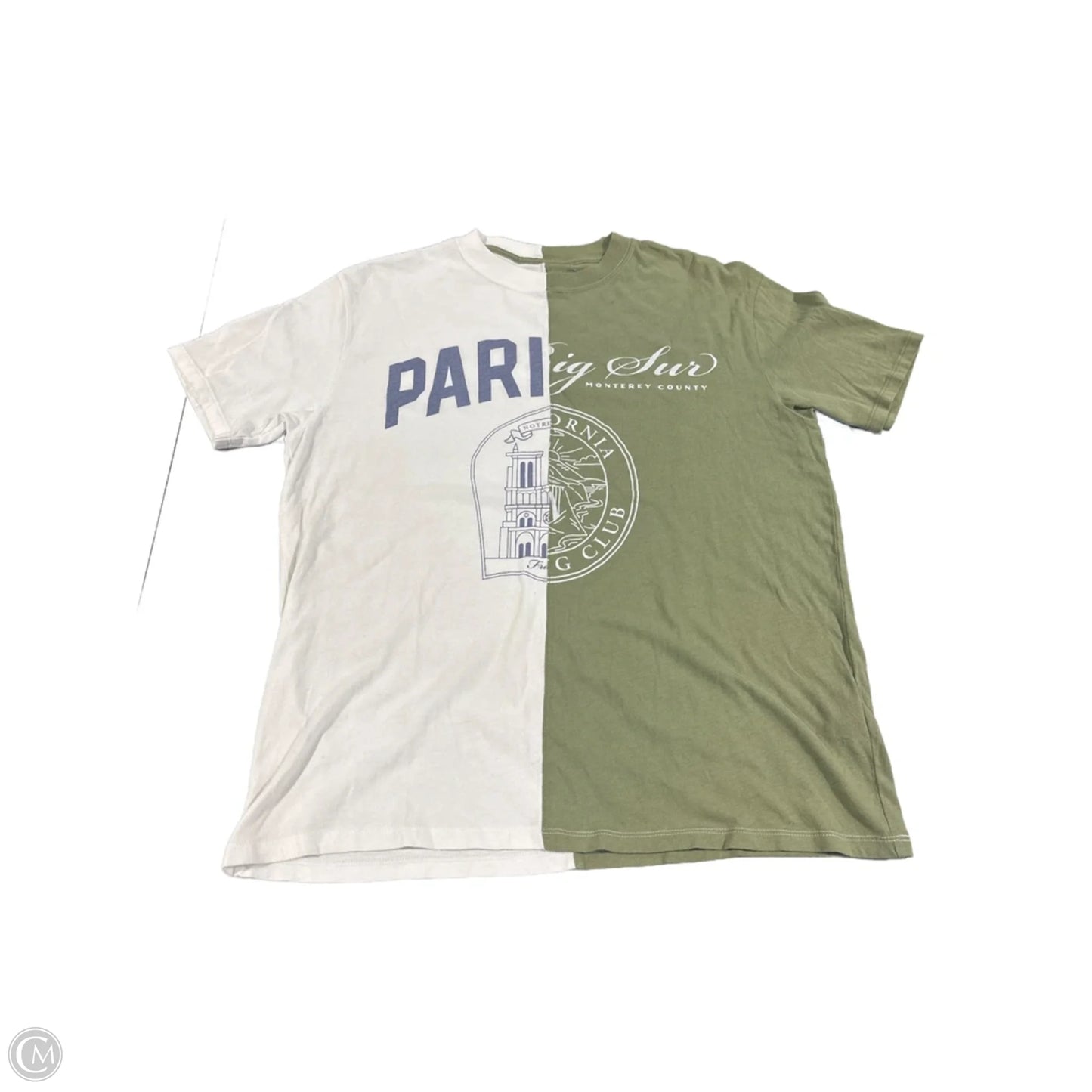 Top Short Sleeve By Abercrombie And Fitch In Green & White, Size: Xs