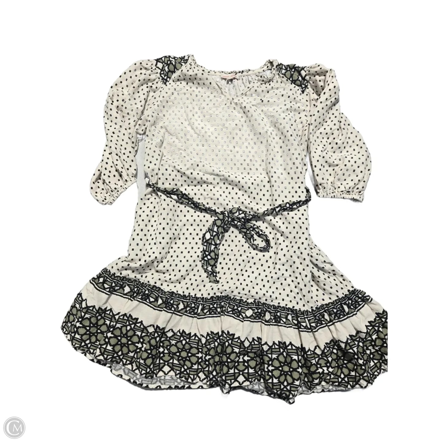 Dress Casual Short By Knox Rose In Cream & Green, Size: S