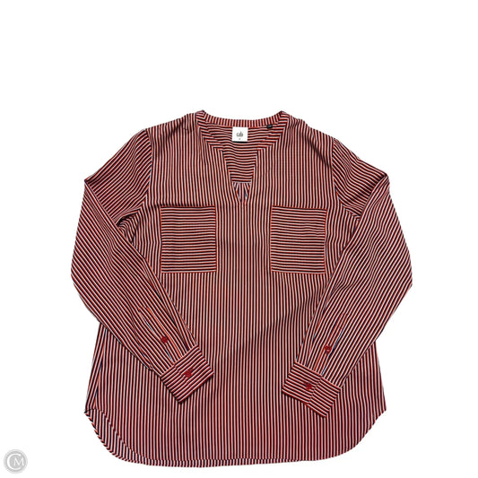 Top Long Sleeve By Cabi In Blue Red & White, Size: M