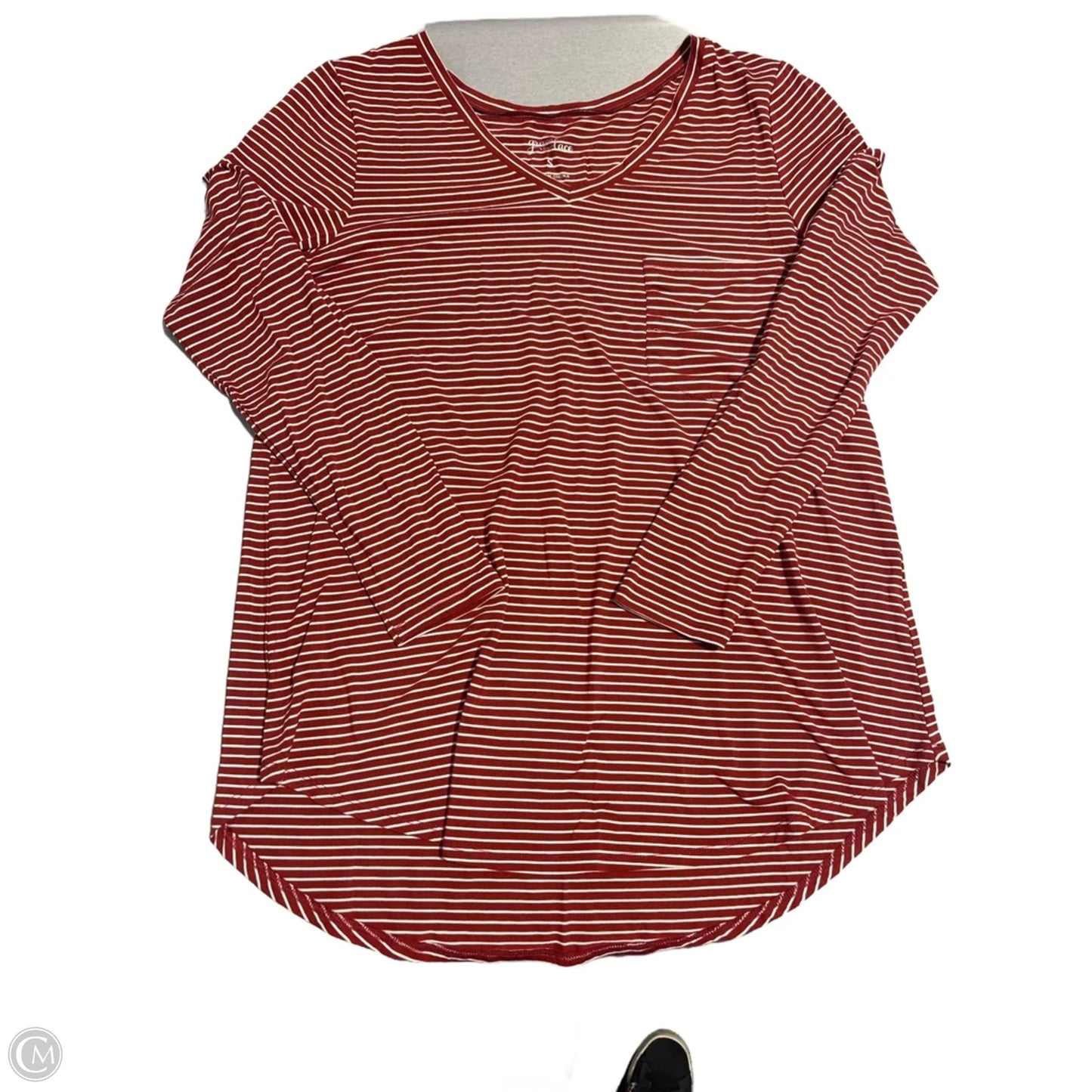 Top Long Sleeve By Grace & Lace In Striped Pattern, Size: S