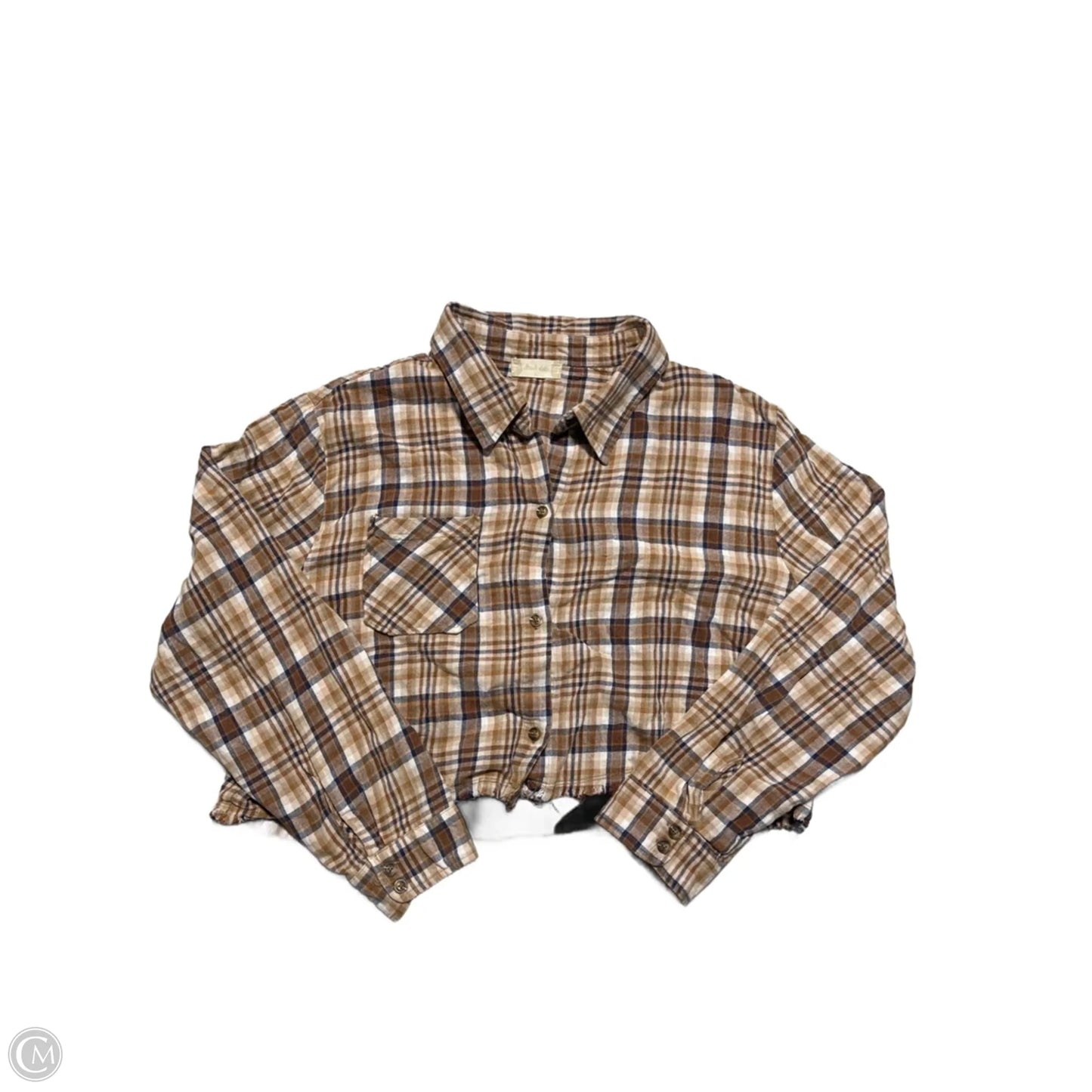 Top Long Sleeve By Altard State In Plaid Pattern, Size: L