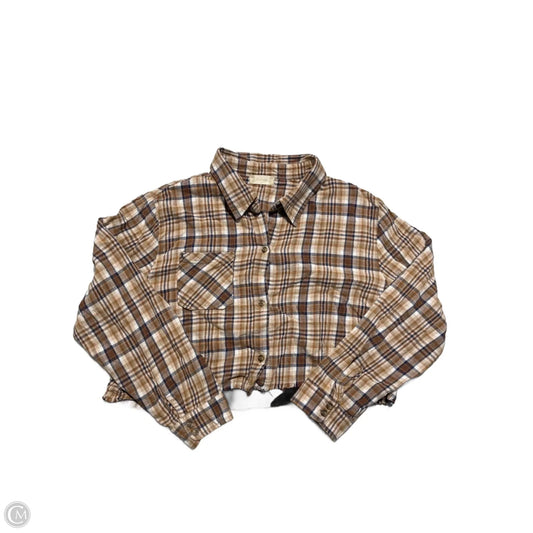 Top Long Sleeve By Altard State In Plaid Pattern, Size: L