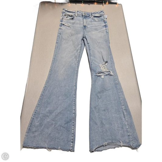 Jeans Flared By American Eagle In Blue Denim, Size: 8