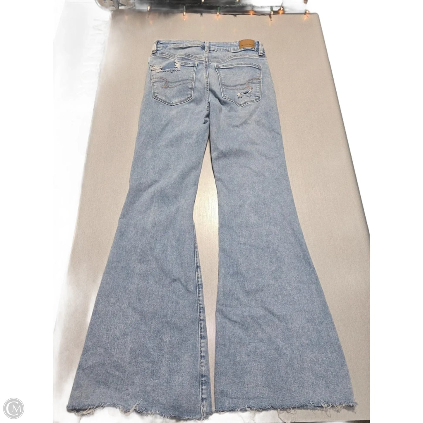 Jeans Flared By American Eagle In Blue Denim, Size: 8