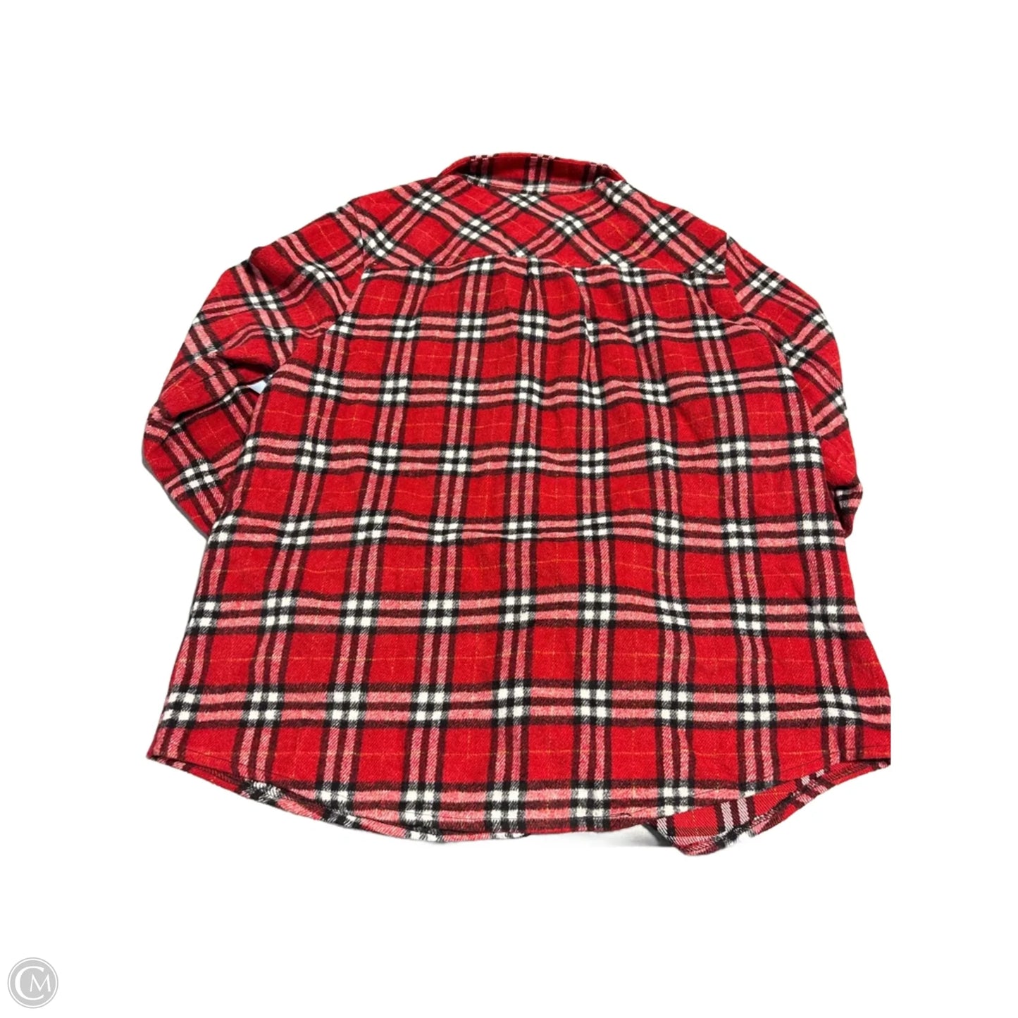 Top Long Sleeve By Cme In Plaid Pattern, Size: L