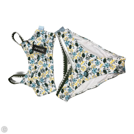 Swimsuit 2pc By Cme In Floral Print, Size: M