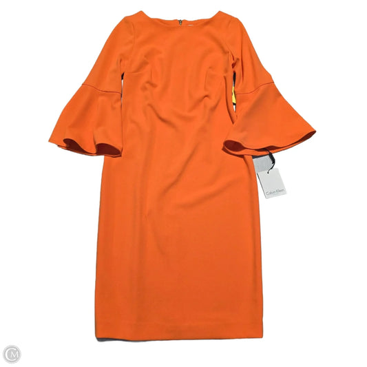Dress Casual Short By Calvin Klein In Orange, Size: S