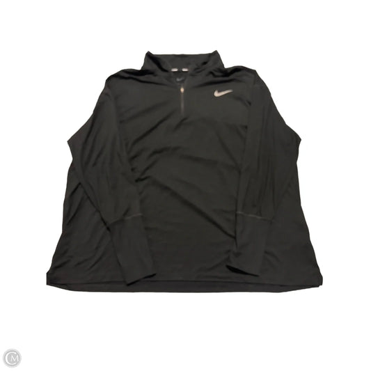 Athletic Top Long Sleeve Collar By Nike In Black, Size: 2x