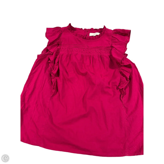 Top Sleeveless By Loft In Pink, Size: M
