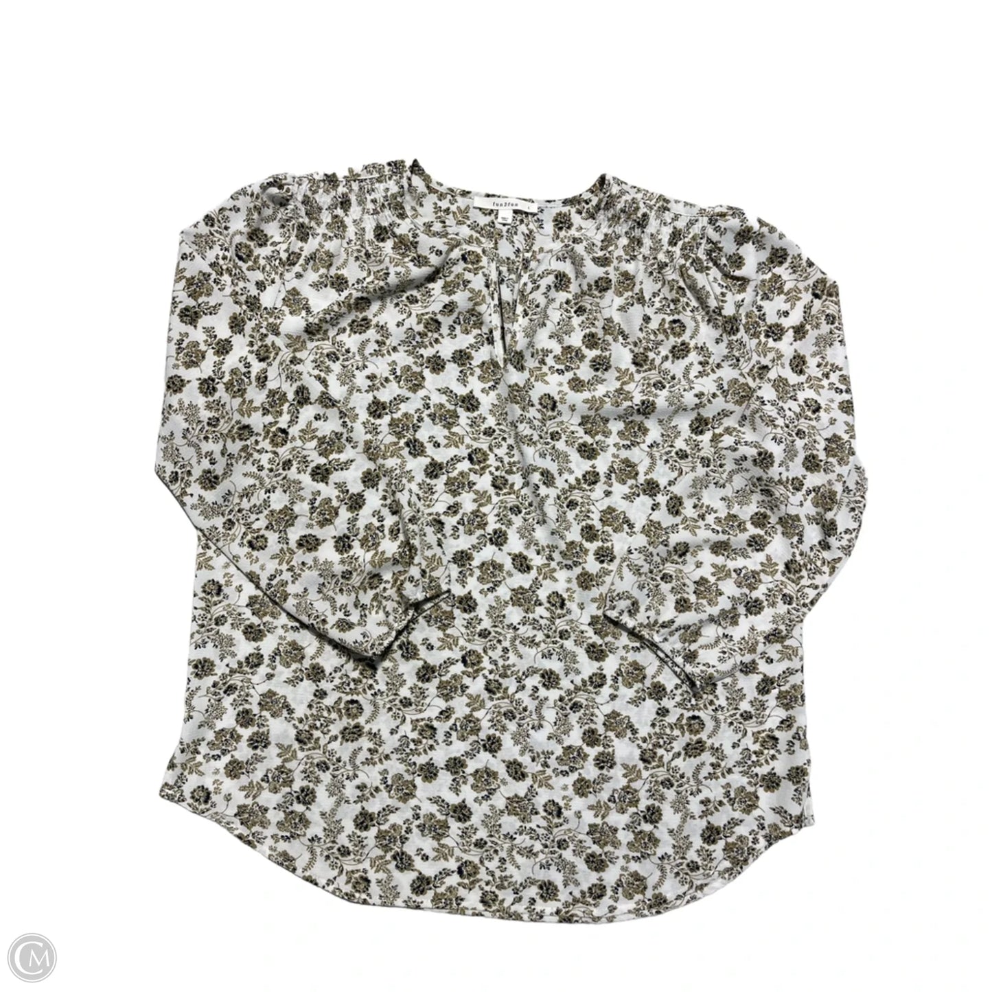 Top 3/4 Sleeve By Cme In Floral Print, Size: L