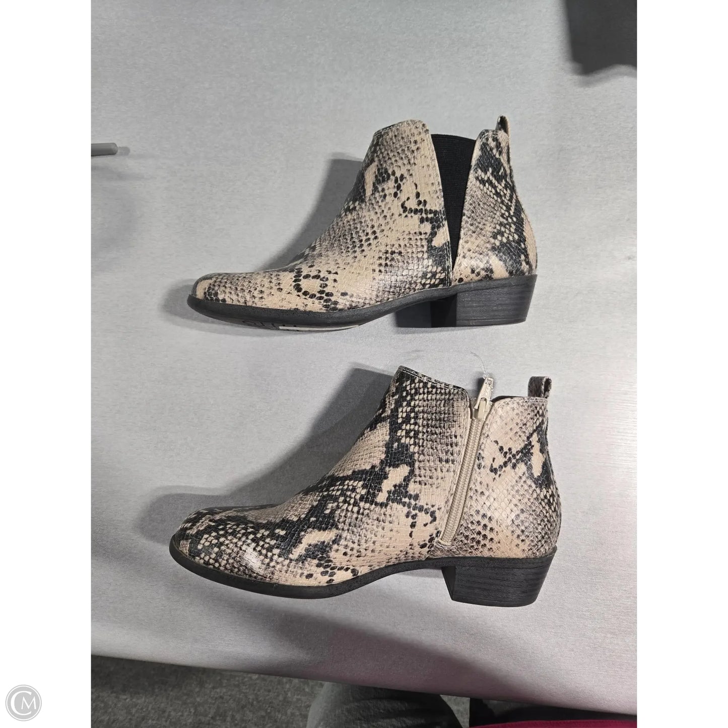 Boots Ankle Flats By So In Snakeskin Print, Size: 9