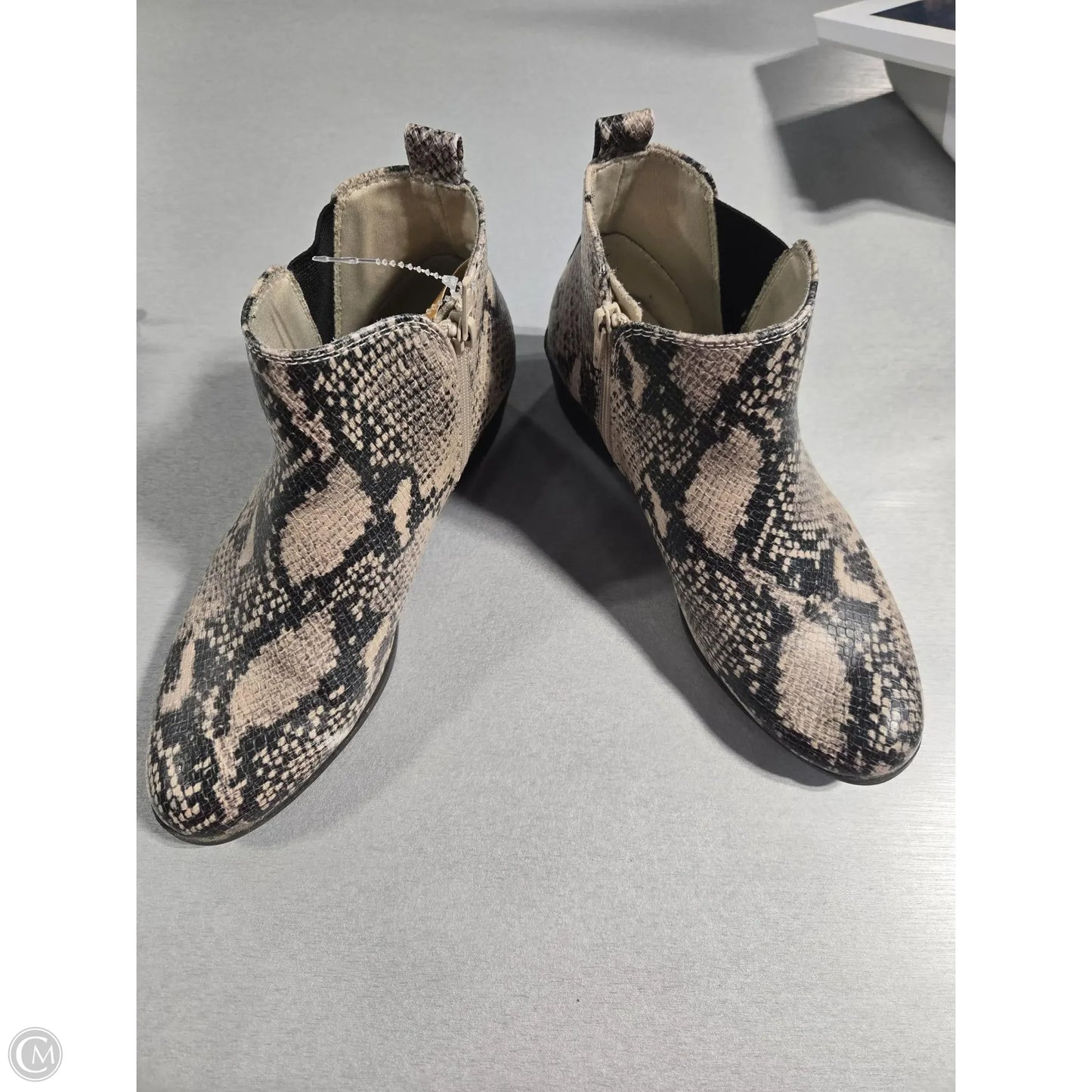 Boots Ankle Flats By So In Snakeskin Print, Size: 9