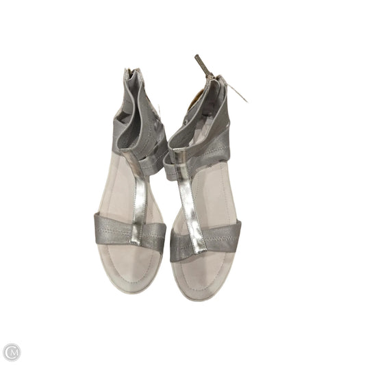 Sandals Heels Wedge By Donald Pliner In Silver, Size: 8