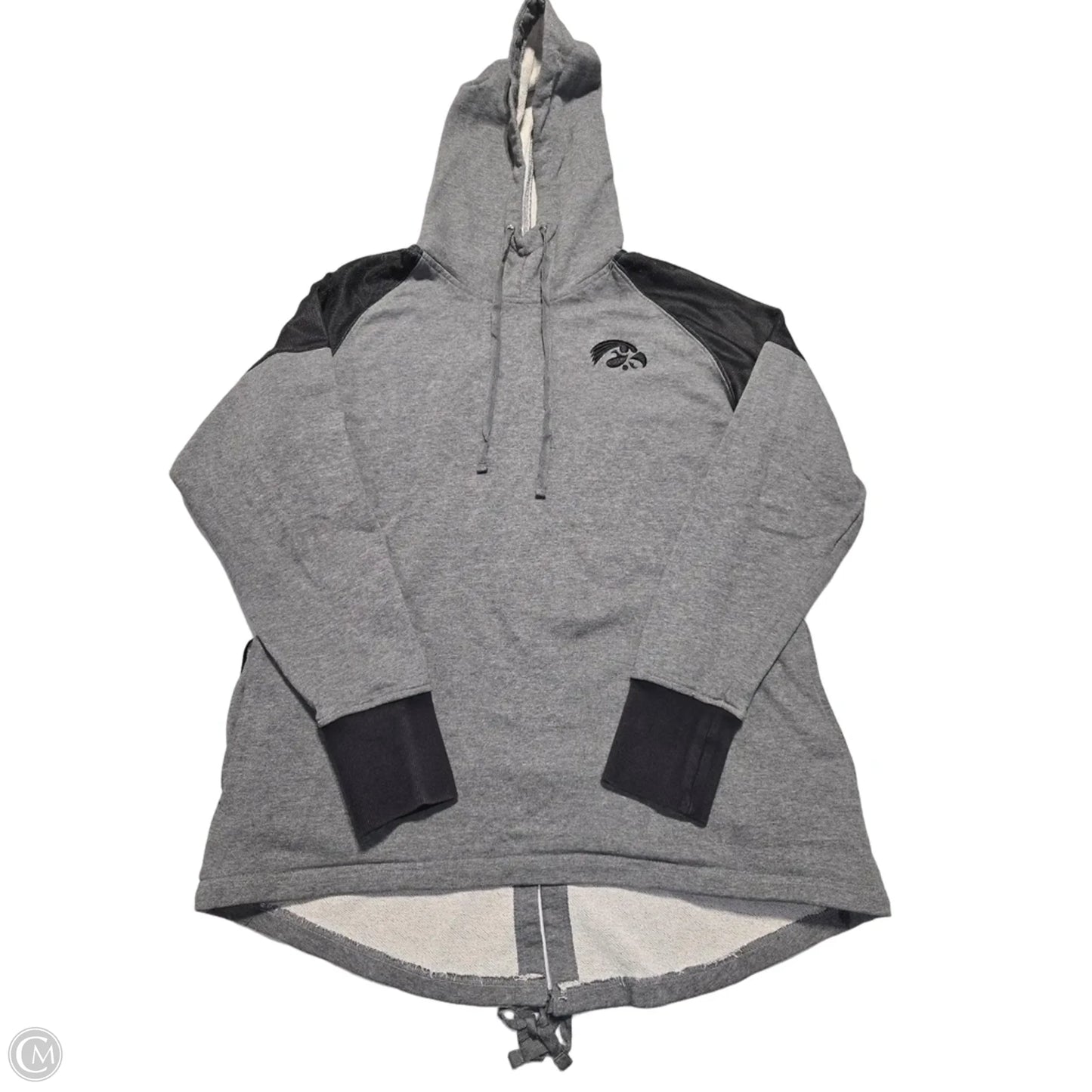 Athletic Sweatshirt Hoodie By Authentic In Grey, Size: L
