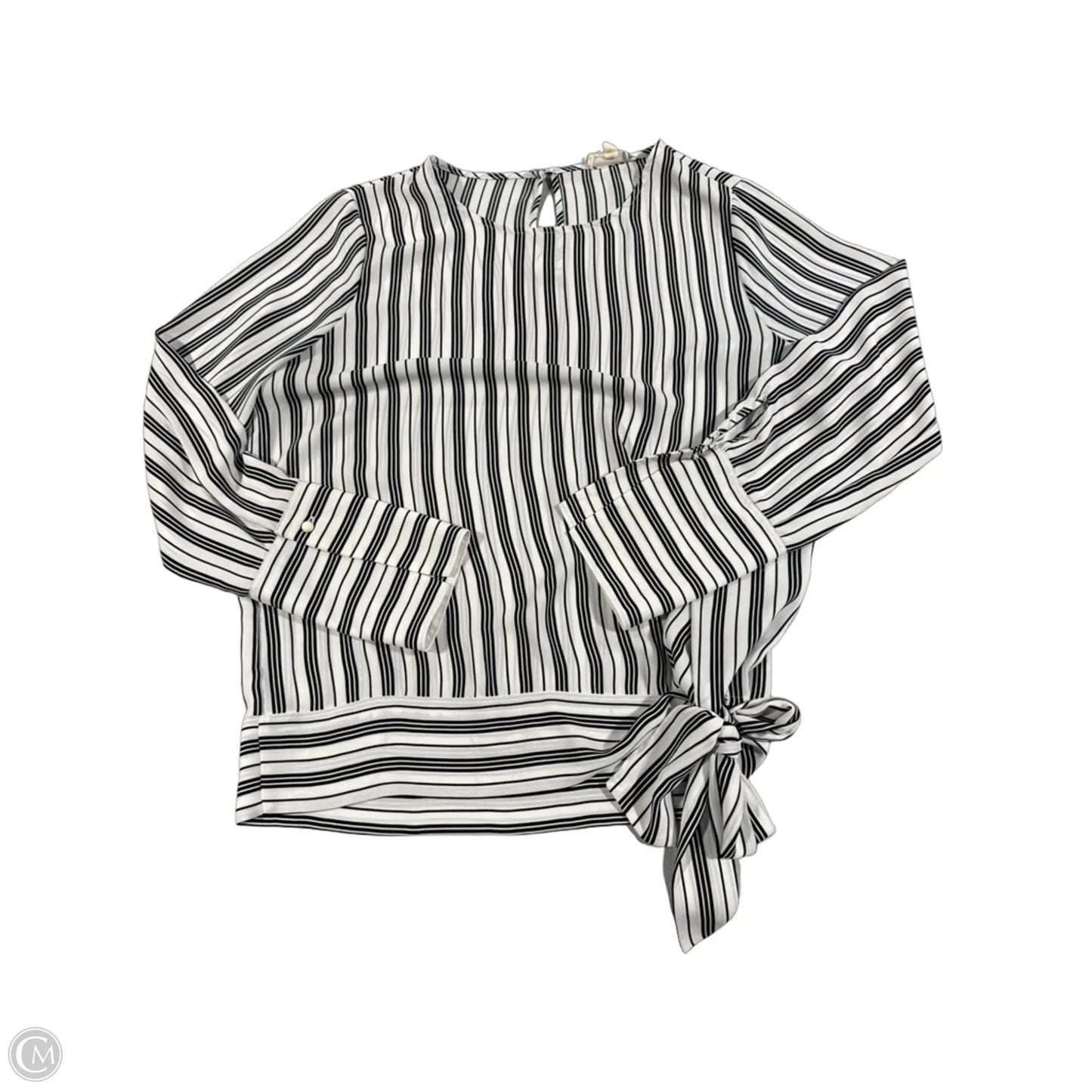 Top Long Sleeve By Pleione In Striped Pattern, Size: M