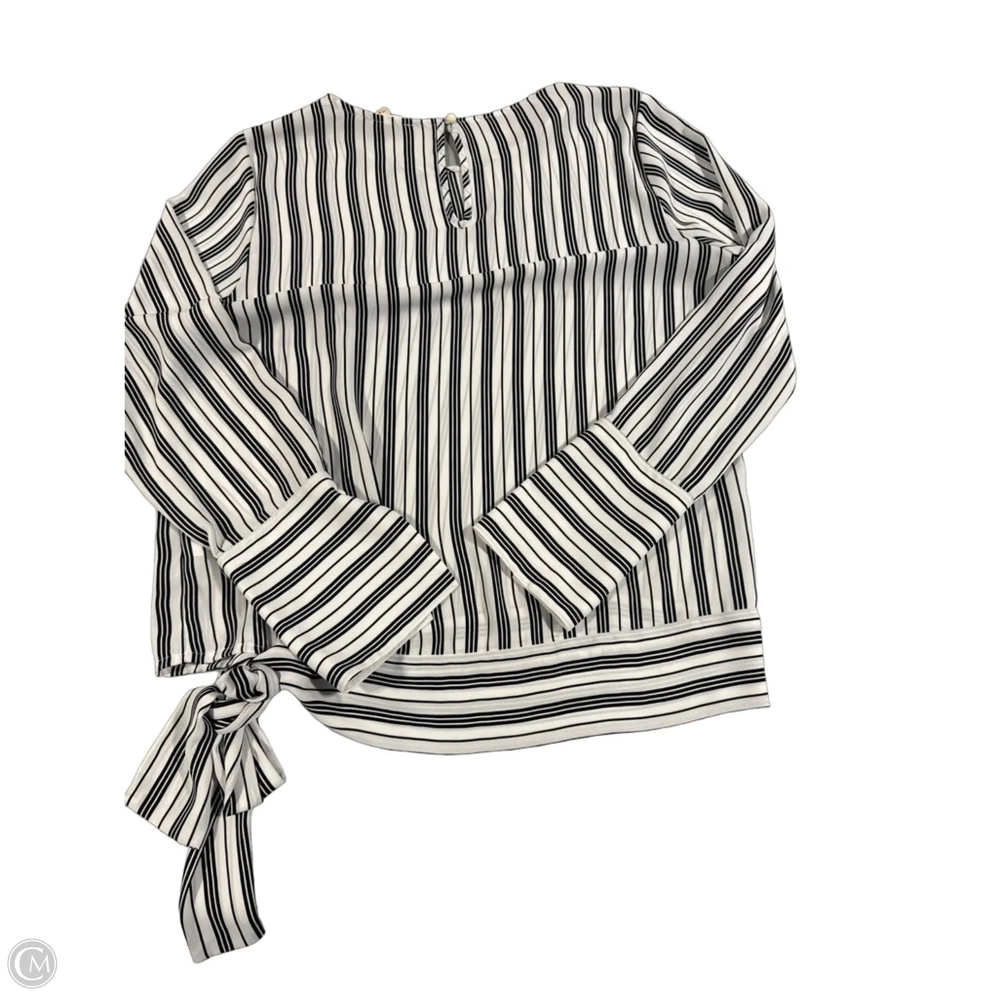 Top Long Sleeve By Pleione In Striped Pattern, Size: M