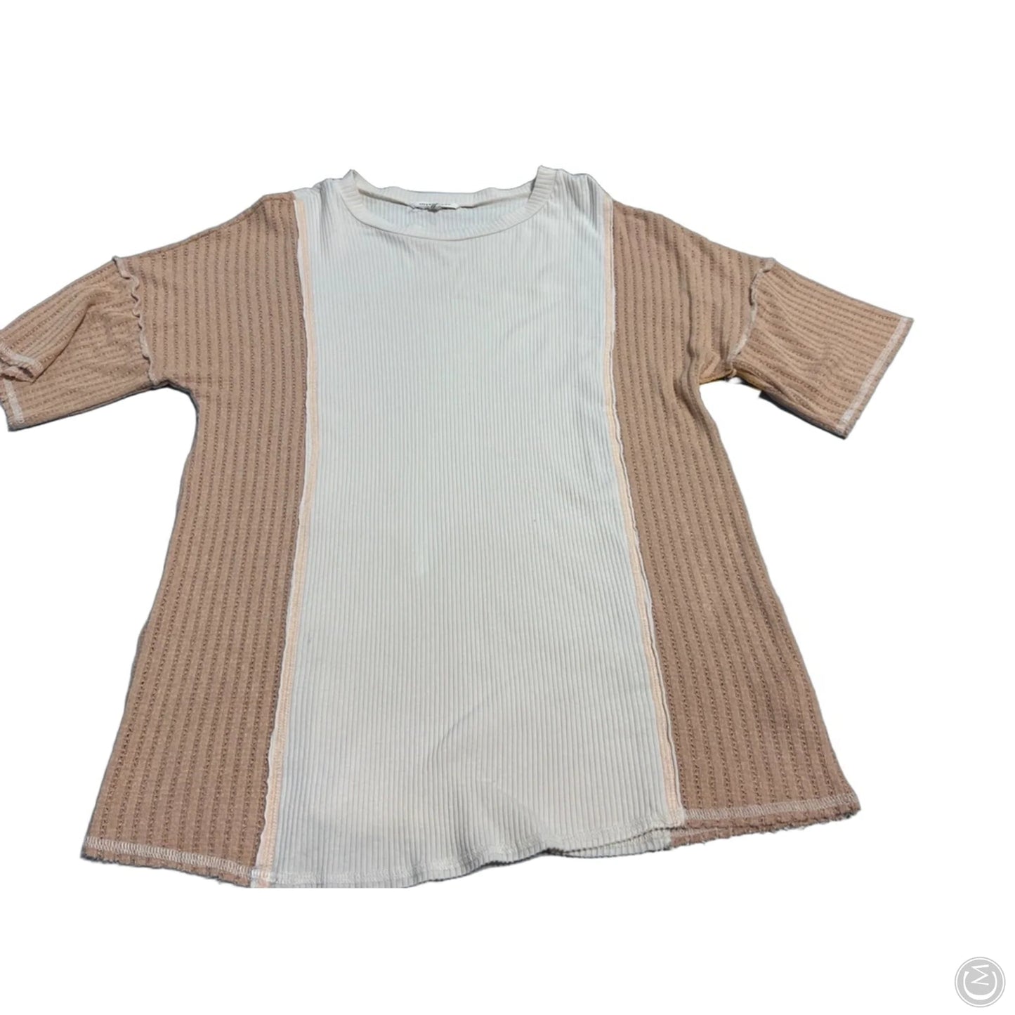 Top Short Sleeve By Cmc In Tan, Size: S