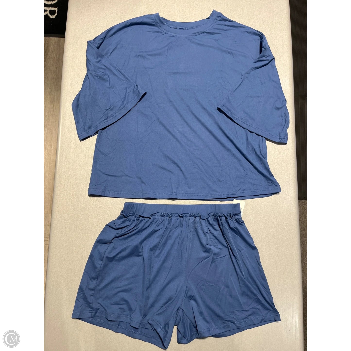 Top 2pc Short Sleeve By Cmc In Blue, Size: M