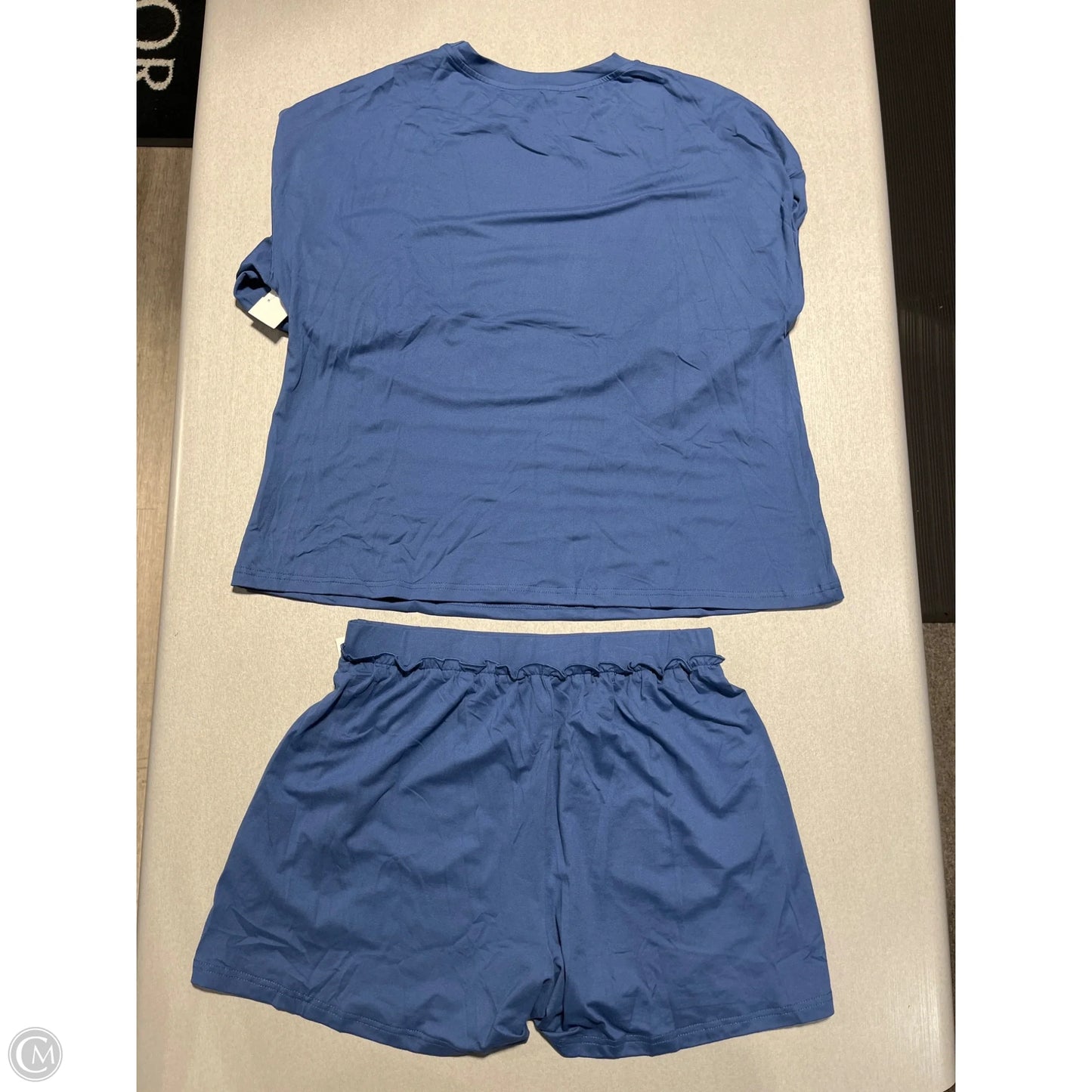 Top 2pc Short Sleeve By Cmc In Blue, Size: M
