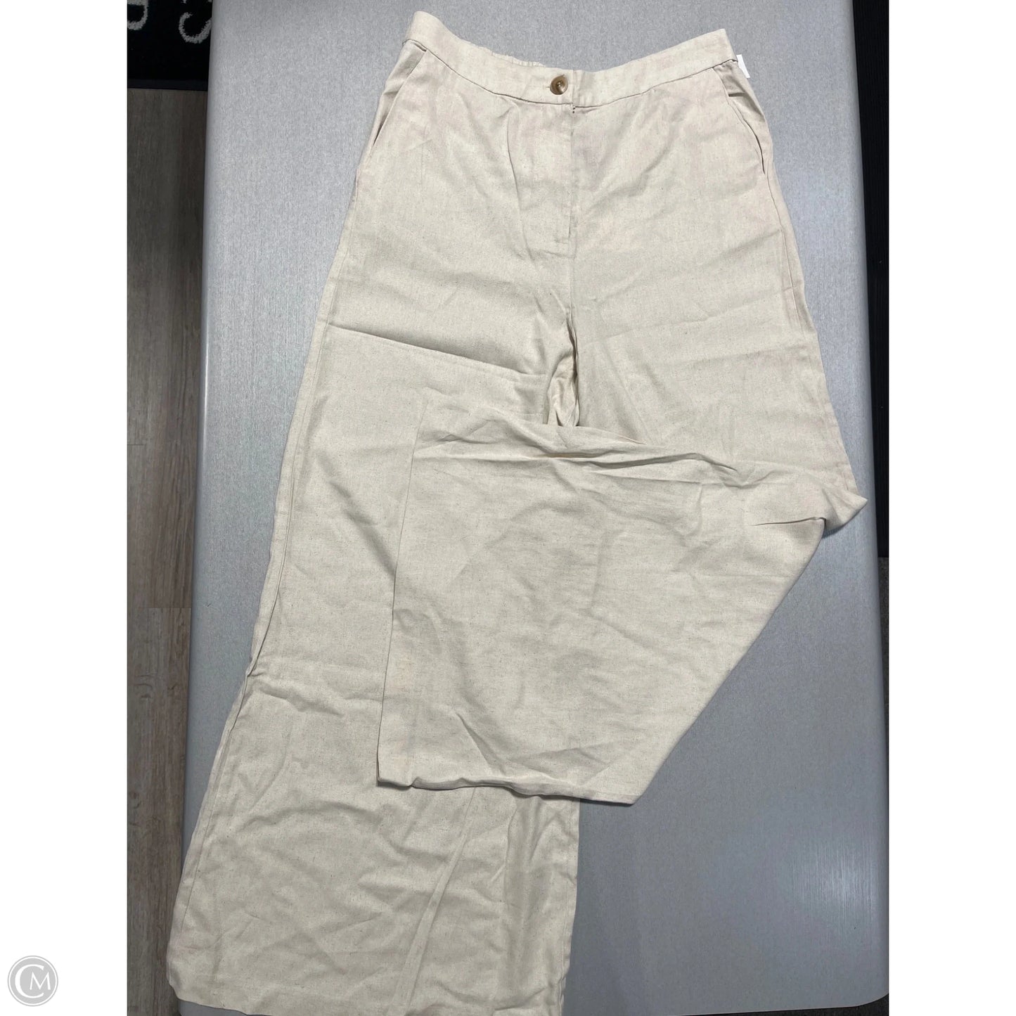 Pants Linen wide leg By Dress Forum In Cream, Size: L