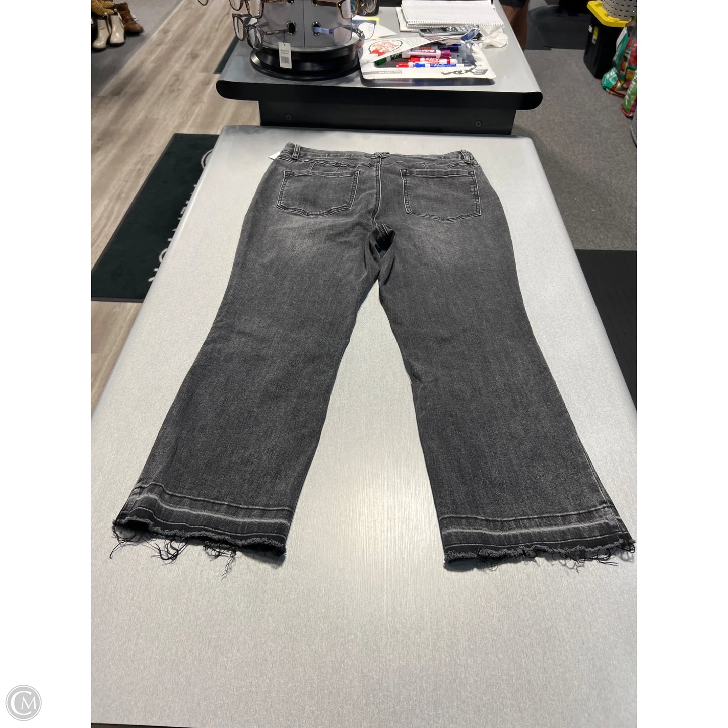 Jeans Straight By Tribal In Black, Size: 14