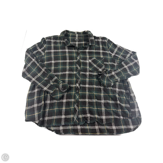 Top Long Sleeve By Well Worn In Plaid Pattern, Size: Xxl
