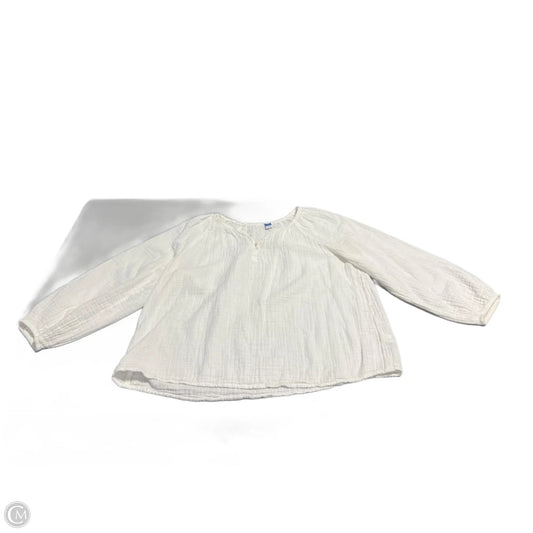 Top Long Sleeve By Old Navy In White, Size: L