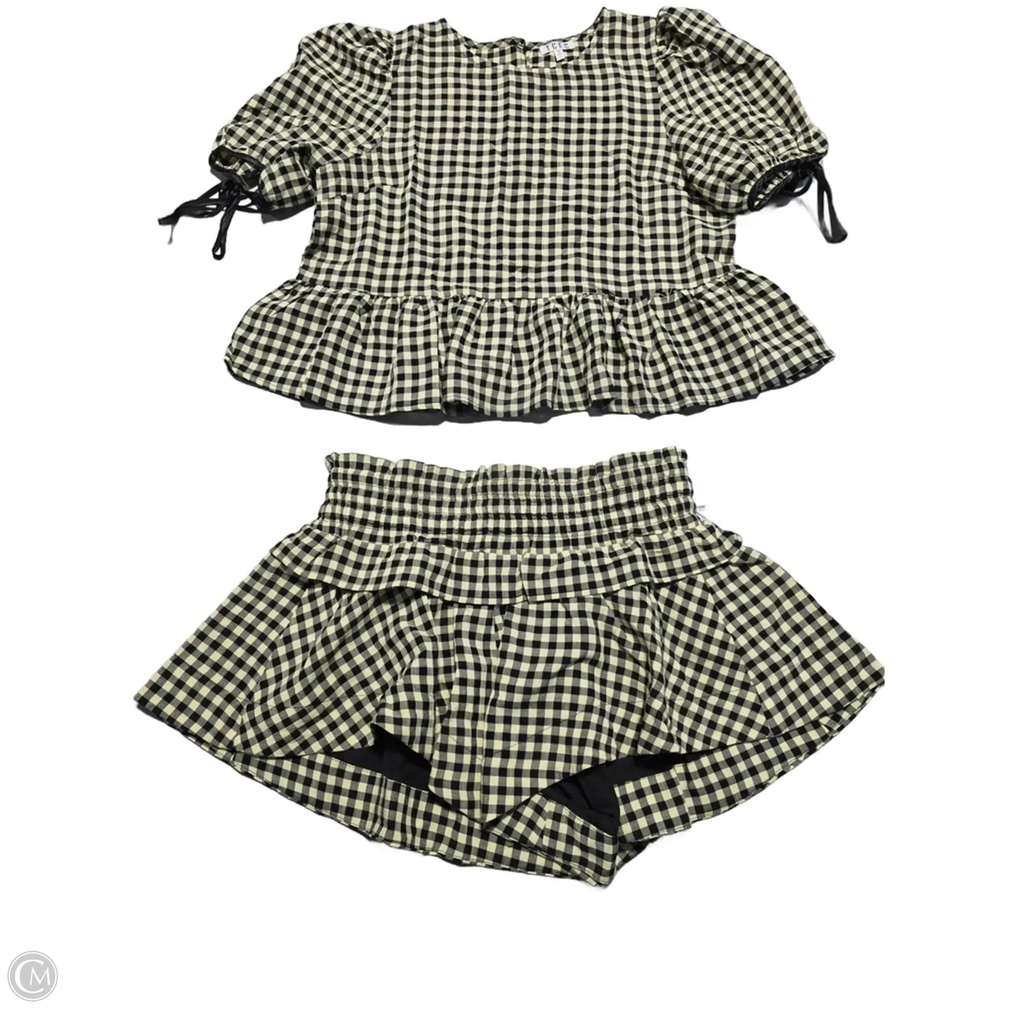 Shorts Set By Tcec In Checkered Pattern, Size: L