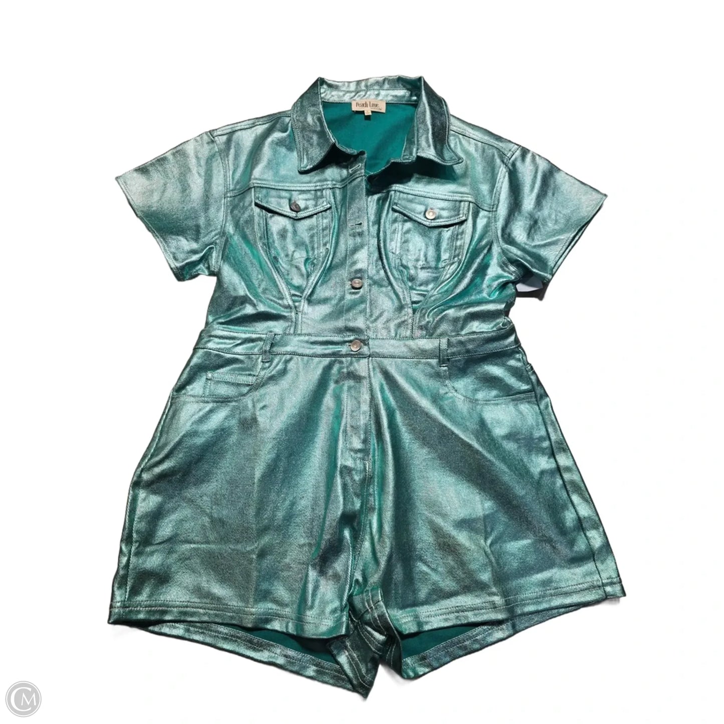 Romper By Peach Love Cream California In Teal, Size: L