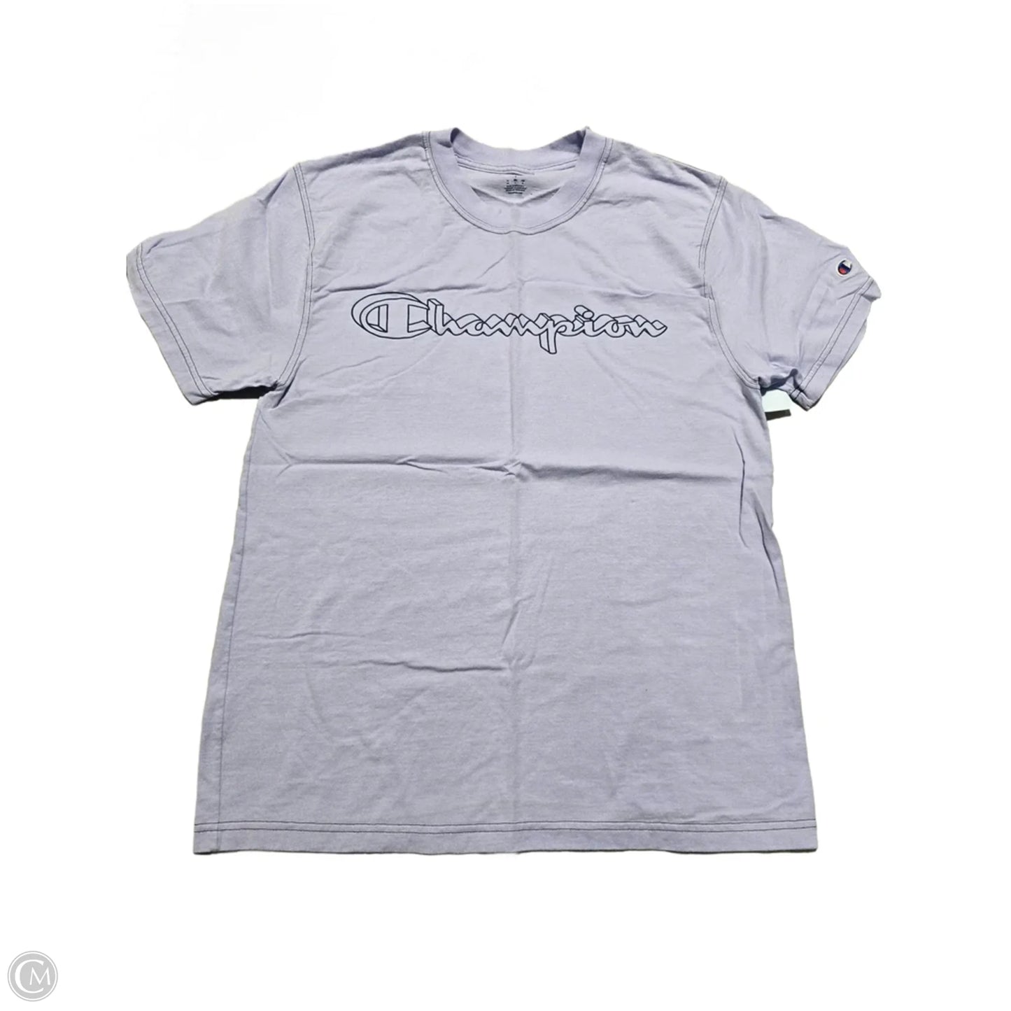 Top Short Sleeve By Champion In Purple, Size: L