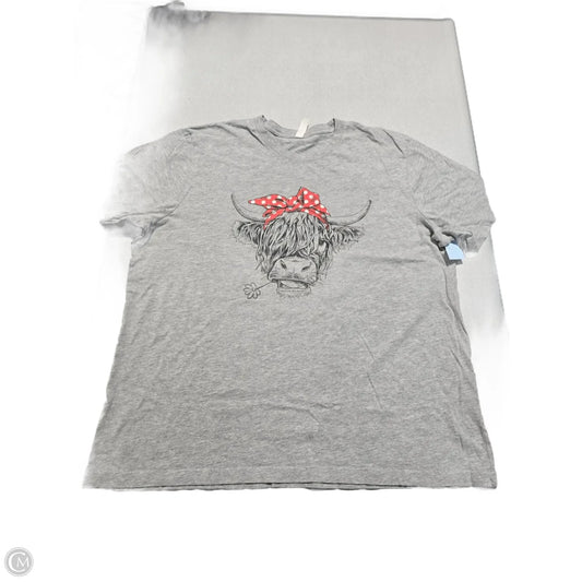 Top Short Sleeve By Canvas In Grey, Size: Xl