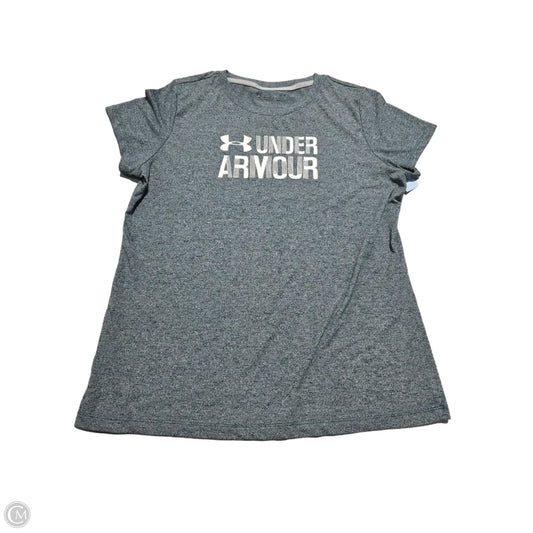 Athletic Top Short Sleeve By Under Armour In Green, Size: L