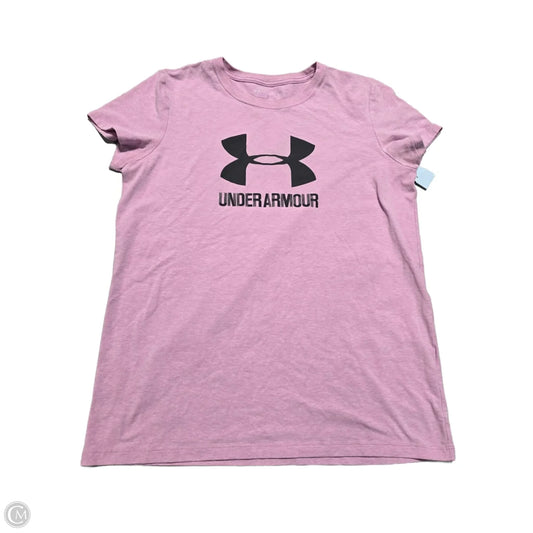 Athletic Top Short Sleeve By Under Armour In Pink, Size: L