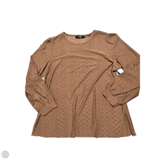 Top Long Sleeve By Zesica In Brown, Size: Xl