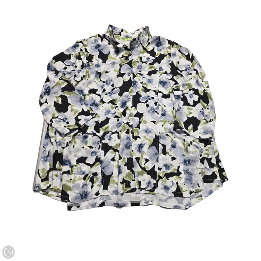 Top Long Sleeve By Cmc In Floral Print, Size: 3x