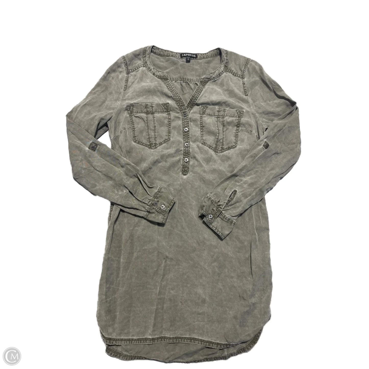 Top Long Sleeve By Express In Green, Size: Xs