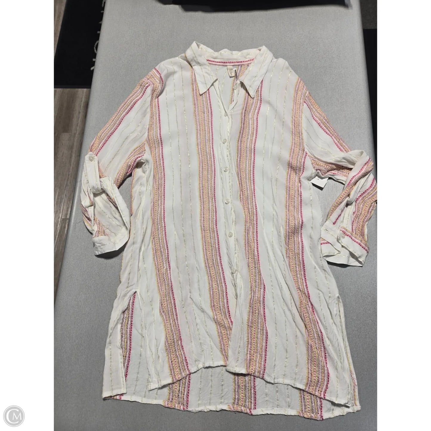 Top Long Sleeve By Elan In Multi-colored, Size: M