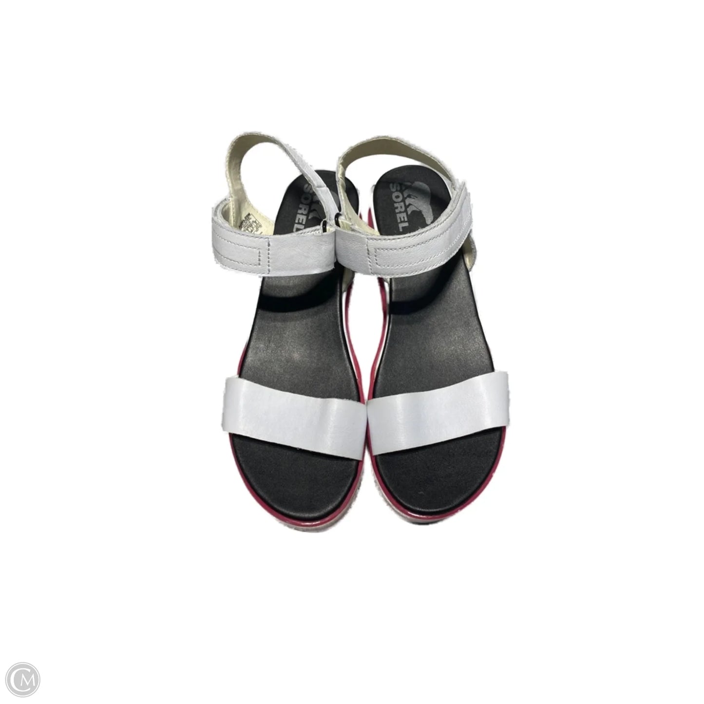 Sandals Heels Wedge By Sorel In Pink & White, Size: 10